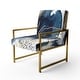 preview thumbnail 10 of 25, Designart "Abstract Pattern With Blue & Golden II" Upholstered Abstract Accent Chair and Modern Arm Chair