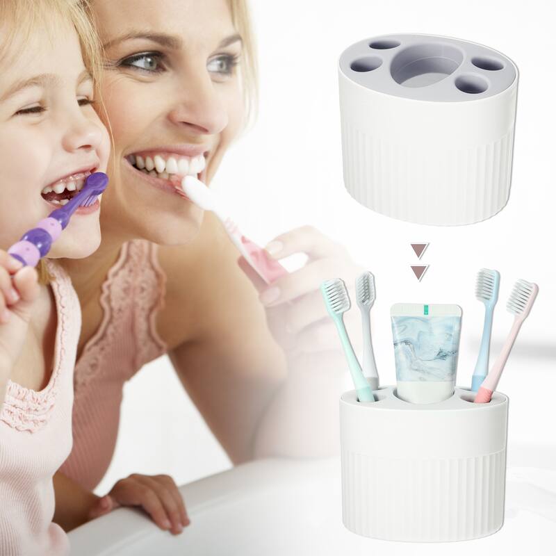 Toothbrush Holders, Bathroom Toothbrush Holders, Toothbrush Storage Organizers for Bathroom Storage, 4.69"x3.62"x3.73" - White