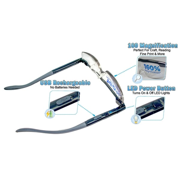 magnifying reading glasses with led light