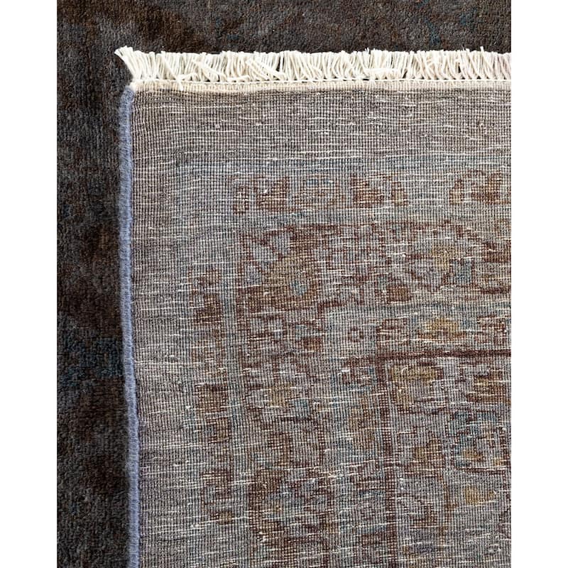 Overton Hand Knotted Wool Vintage Inspired Modern Contemporary Overdyed Gray Area Rug - 8' 2" x 10' 5"