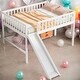 preview thumbnail 2 of 22, Full Low Loft Bed with Ladder & Slide, White