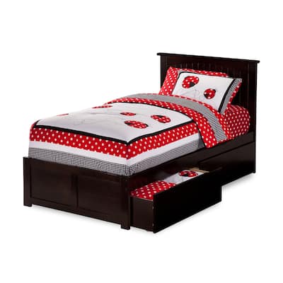 Platform Bed with Drawers - Grey Bedroom Furniture - Modern Style Bed Frame - Underbed Storage Solution