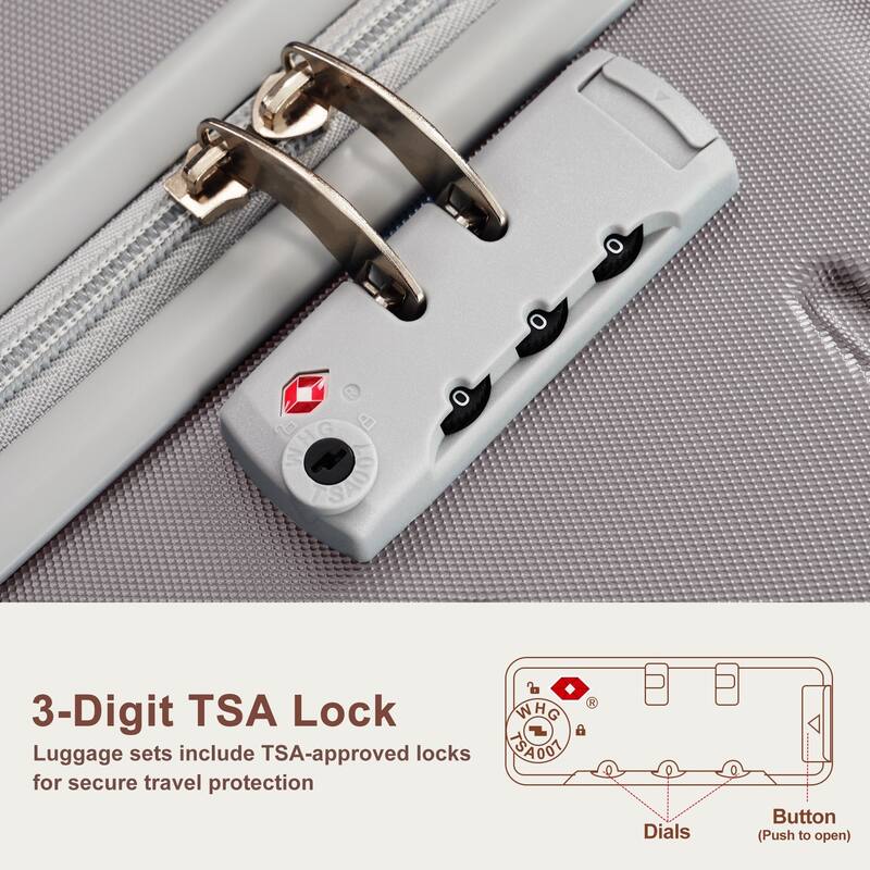 3PCS ABS Travel Luggage Set with Spinner Wheels