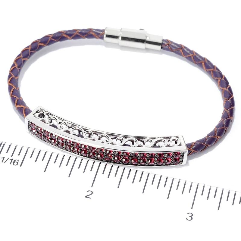 925 Sterling Silver Rhodolite Garnet Bracelet