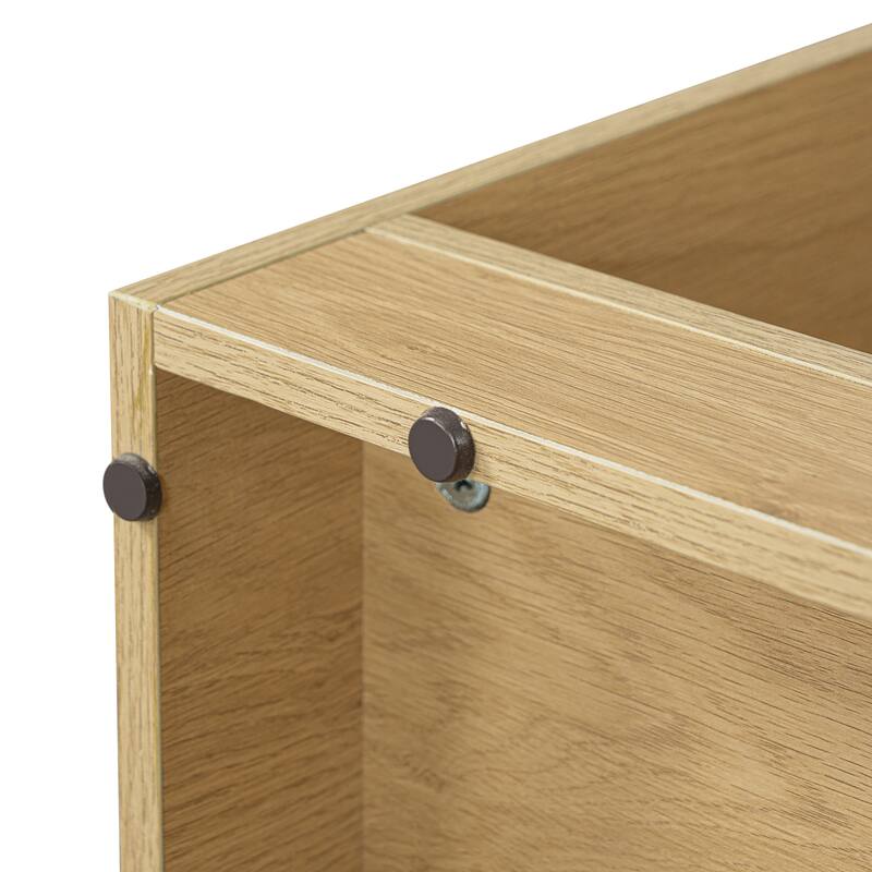 Modern 2-in-1 Cat Tree & Bookshelf - Wood Cat House with Litter Box Enclosure, Display Case & Storage