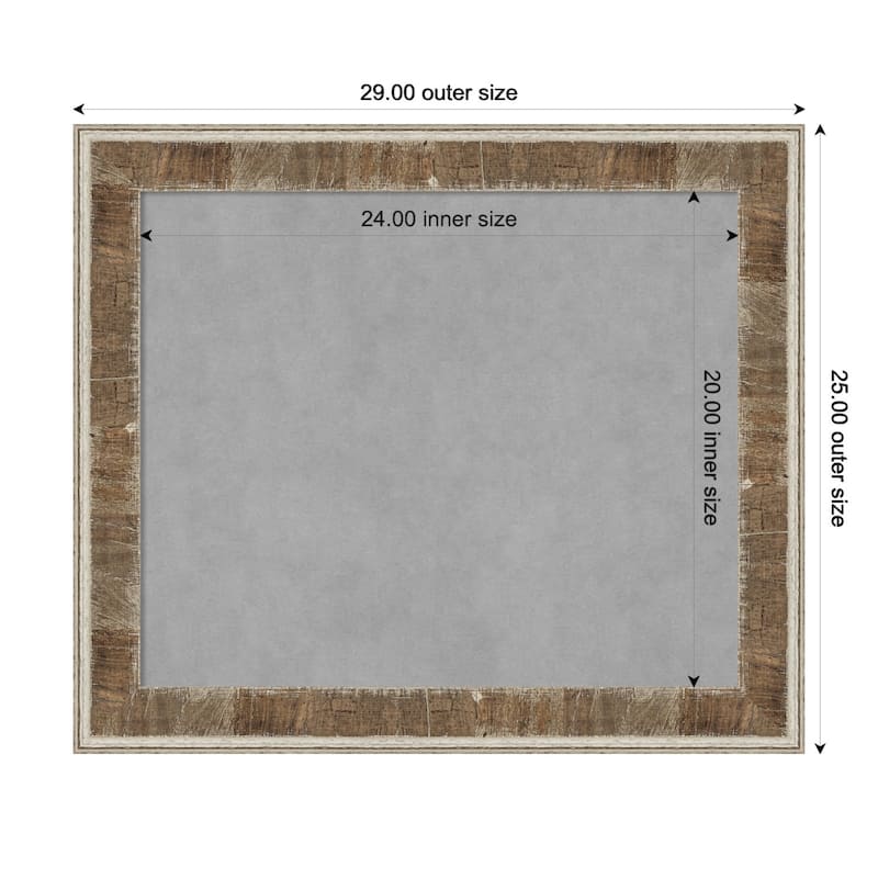 Amanti Art Farmhouse Brown Narrow Framed Magnetic Board - Board Size 24x20