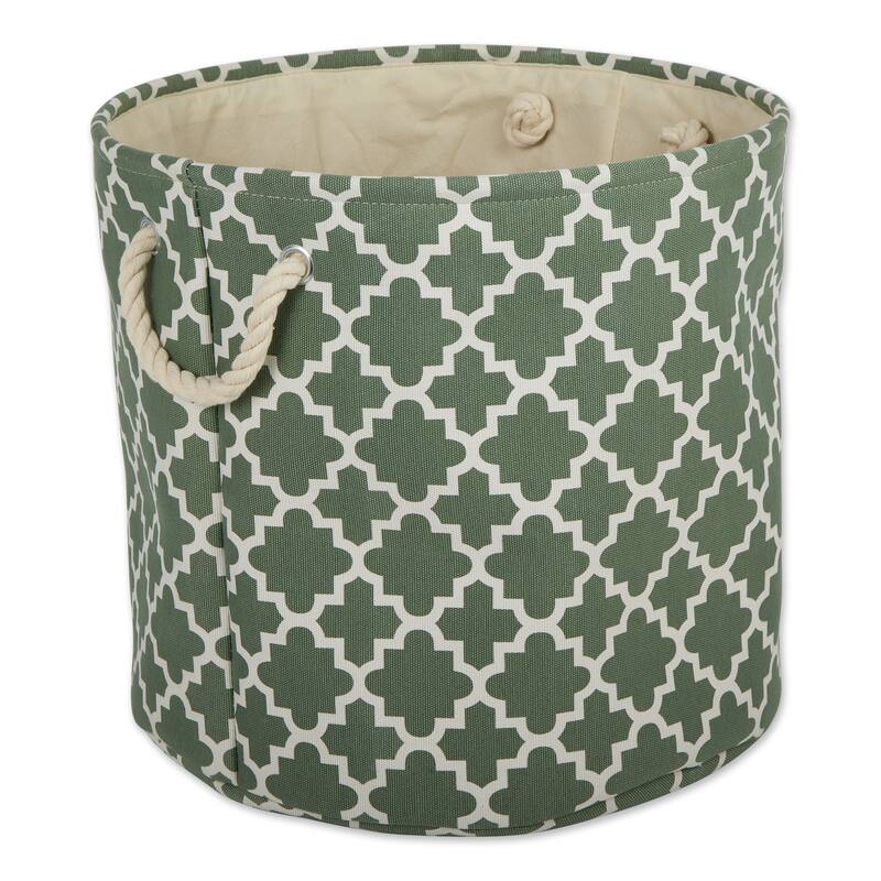 DII Round Lattice Decorative Storage Bin - Large - Artichoke