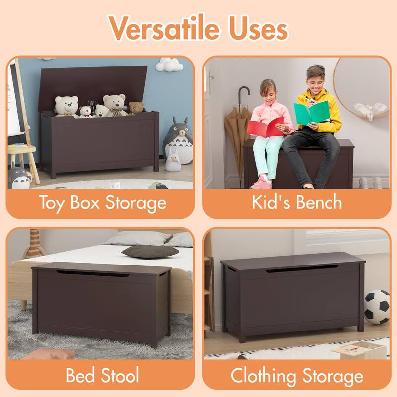 Anmytek Kids Storage Bench with Toy Organizer for Playroom and Bedroom Multifunctional Storage Ottoman