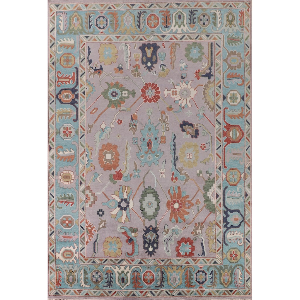 Floral Oushak Oriental Large Area Rug Handmade Wool Carpet - 10'2" x 13'8"