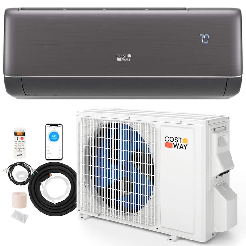 9100 BTU Mini Split Air Conditioner & Heater 115V Inverter AC Unit - Grey