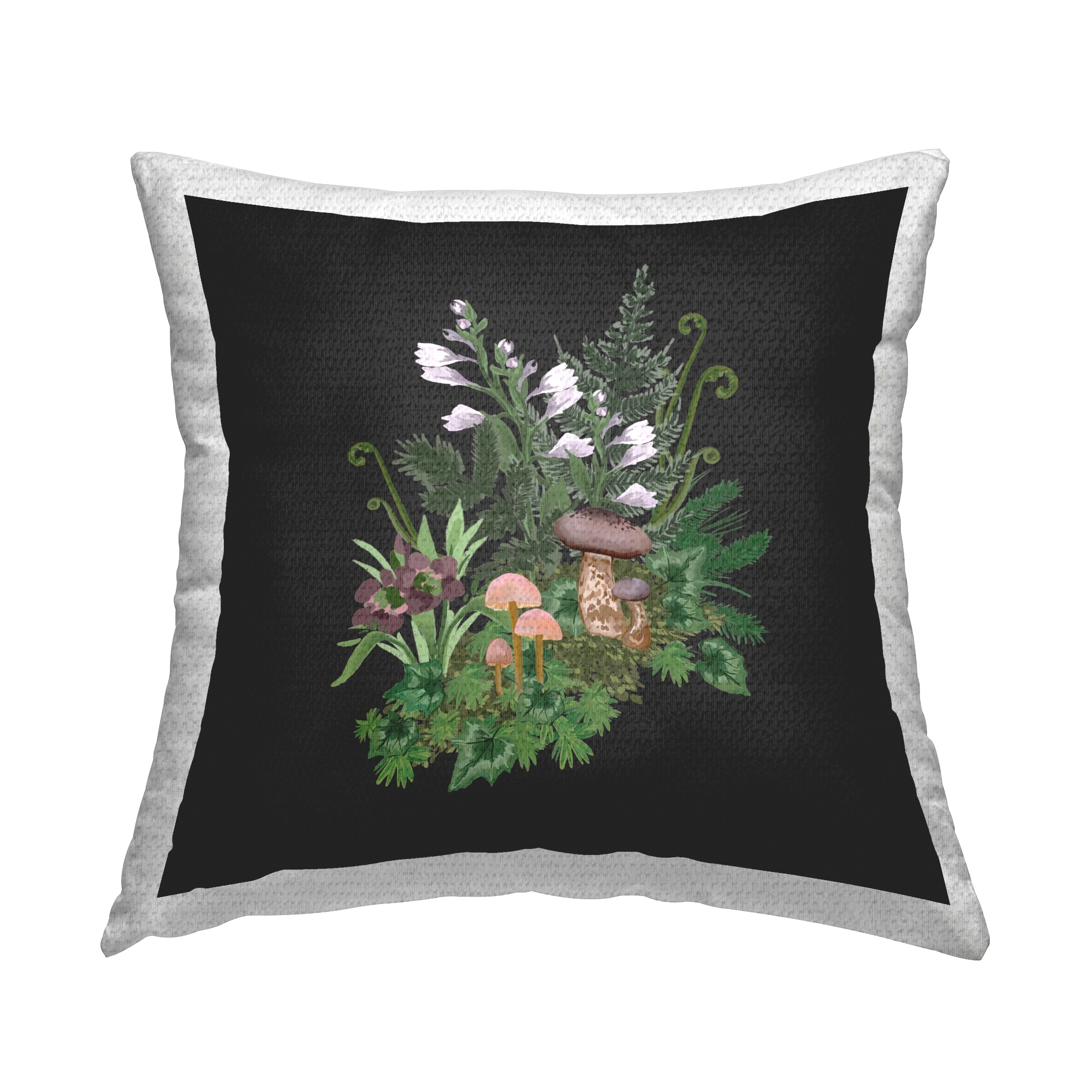 Stupell Blooming Woodland Nature Plants Printed Outdoor Throw Pillow Design by House of Rose