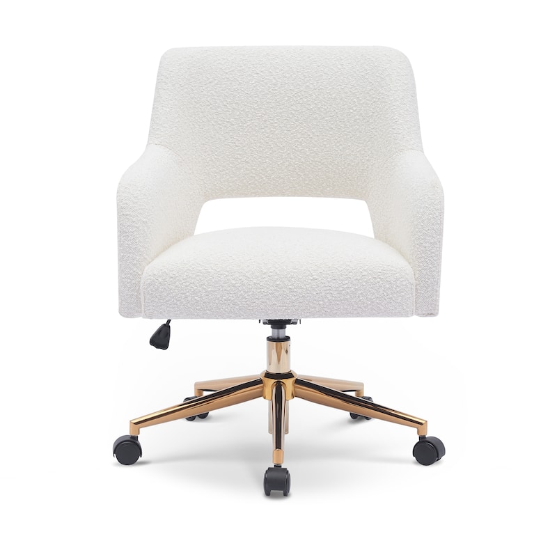 Boucle Upholstered Office/ Desk Chair - Swivel/ Adjustable Height