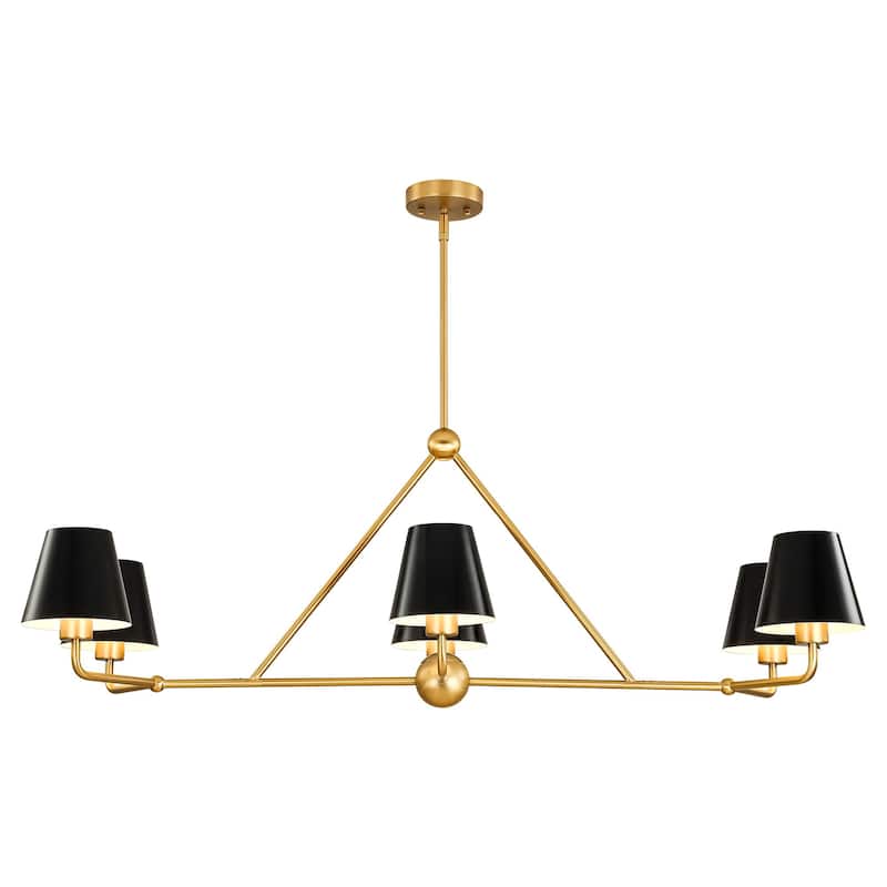 2/6-Light Industrial Vintage Gold and Black Sputnik Cone Large Chandelier for Dining Room