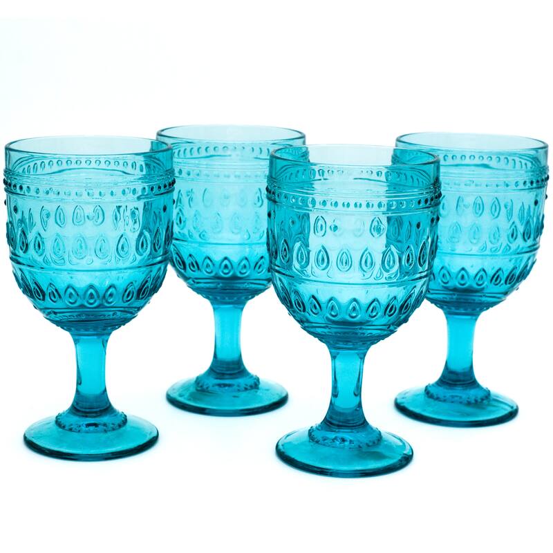 Euro Ceramica Fez 4 Piece 12 oz Wine Goblet Set