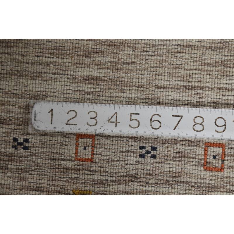 Hand Knotted Oriental 100% Wool Carpet Tribal Animal Pictorial Beige & Ivories Gabbeh Area Rug - 5' 9'' X 3' 11''