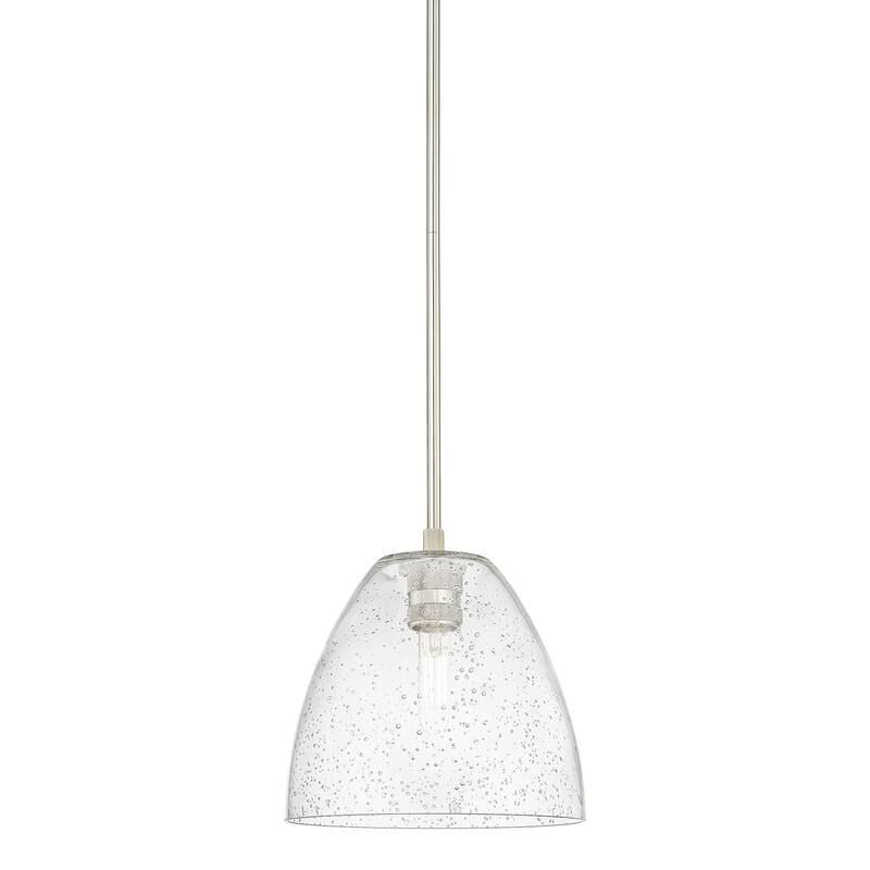 Innovations Lighting 434-1S-11-9 Crown Point Pendant Crown Point 9" - Polished Nickel / Seedy