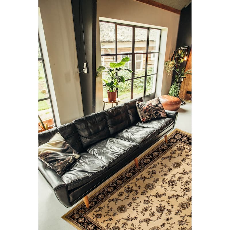 ECARPETGALLERY Machine Woven Lotus Mod Cream Polypropylene Rug - 5'3 x 7'6