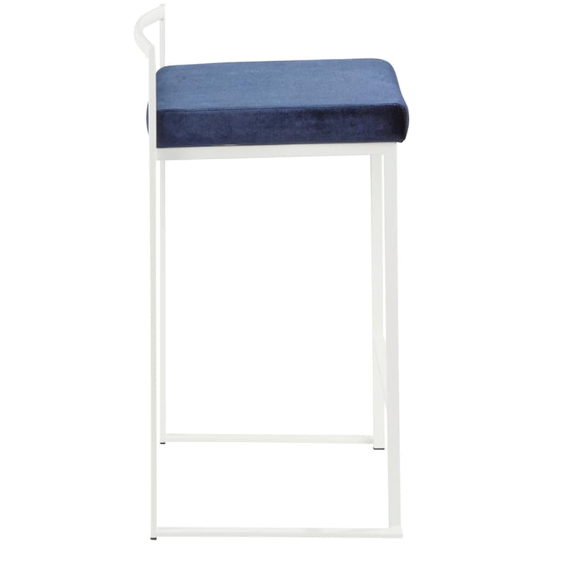 Porch & Den Forrest White Stackable Fully Welded Counter Stool (Set of 3)