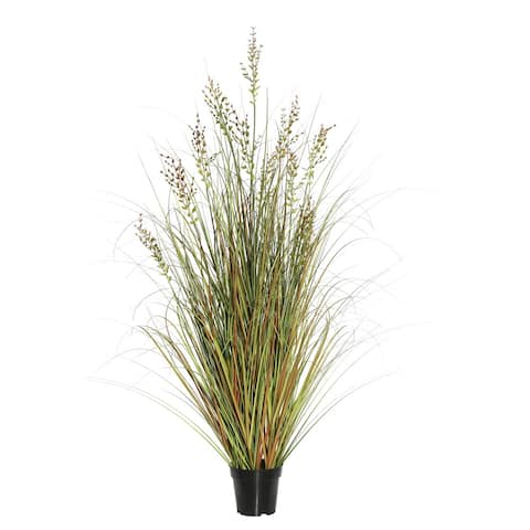 Vickerman 60" PVC Artificial Potted Green and Brown Grass