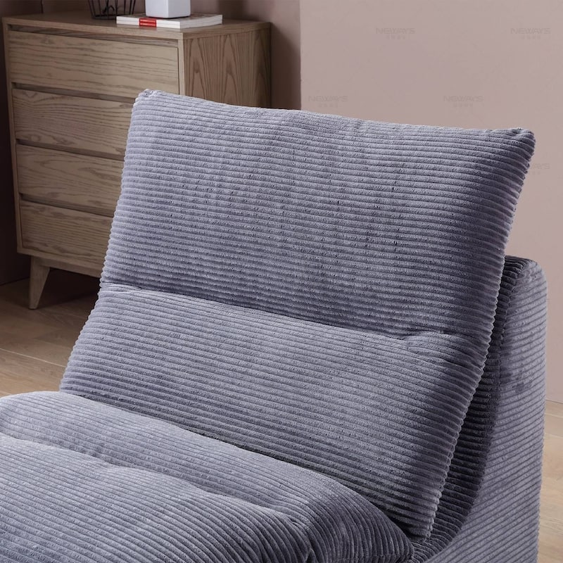 Single Sofa Chair Compression Lounge Bean Bag, Plush Chenille Fabric