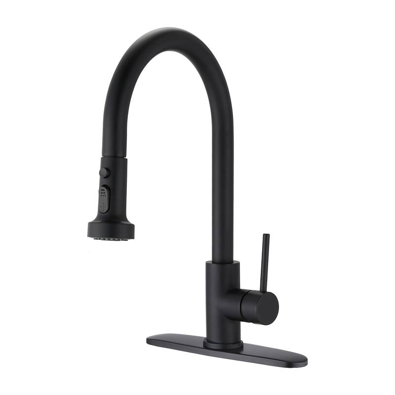 Single Handle Deck Mounted High Arc Pull Down Kitchen Faucet with Sprayer