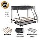 preview thumbnail 12 of 10, Twin-Over-Full Metal Bunk Bed with Trundle and Textilene Guardrail, Black