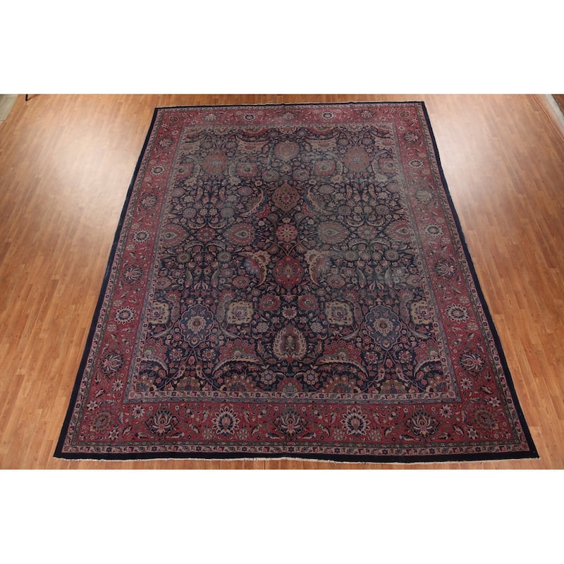 Pre-1900 Antique Tabriz Persian Area Rug Hand-Knotted Wool Carpet - 10'0"x 14'10"