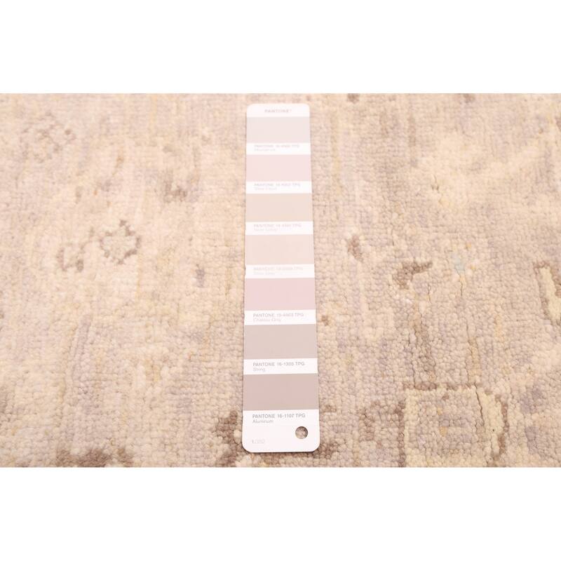 ECARPETGALLERY Hand-knotted Finest Oushak Light Grey Wool Rug - 3'11 x 5'10