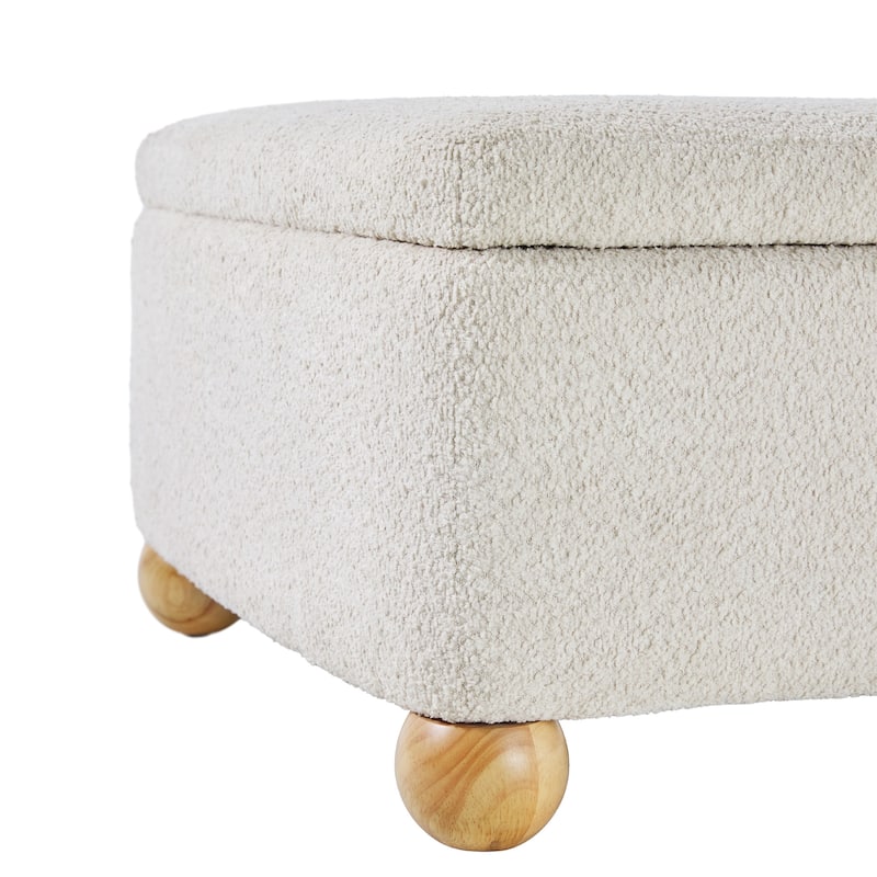 Walker Edison Contemporary Boucle Large Storage Ottoman