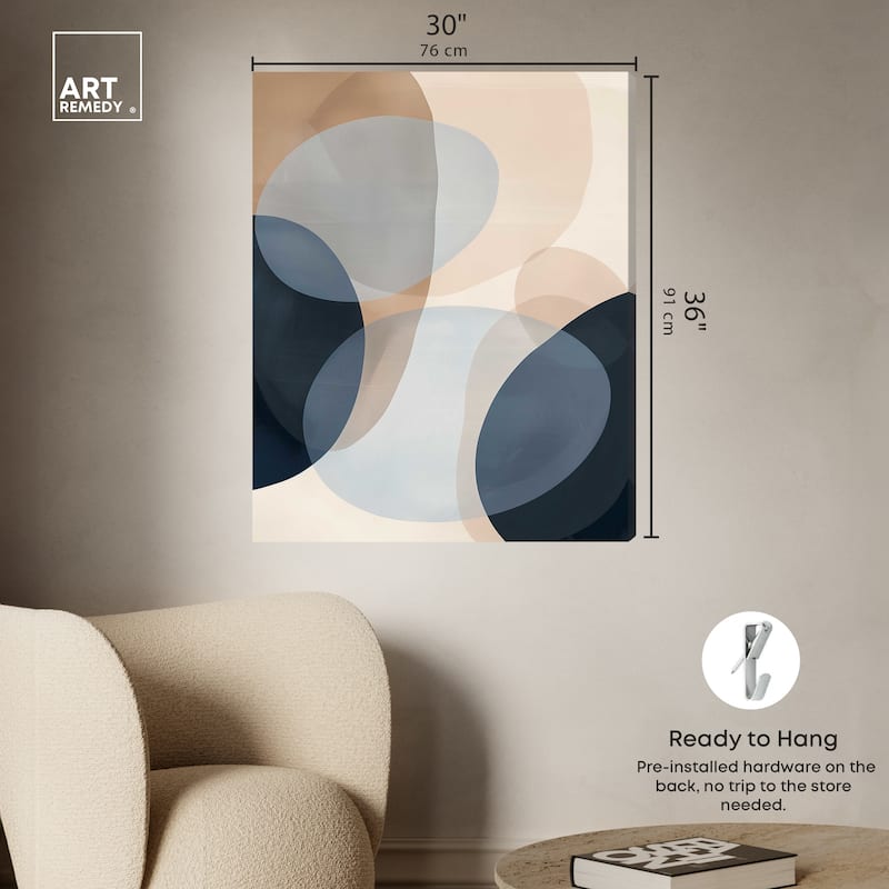 Art Remedy In My Thoughts Gallery Wrapped Abstract Shapes 1 Piece Canvas Wall Art