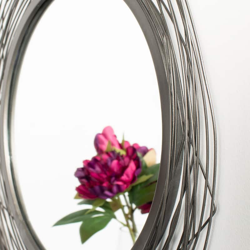 SAFAVIEH Nixie 21-inch Modern Black Round Mirror - 20.8" W x 0.8" L x 20.8" H