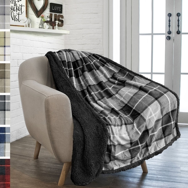 Microfiber Plaid Throw Blanket Plaid Charcoal Bed Bath Beyond