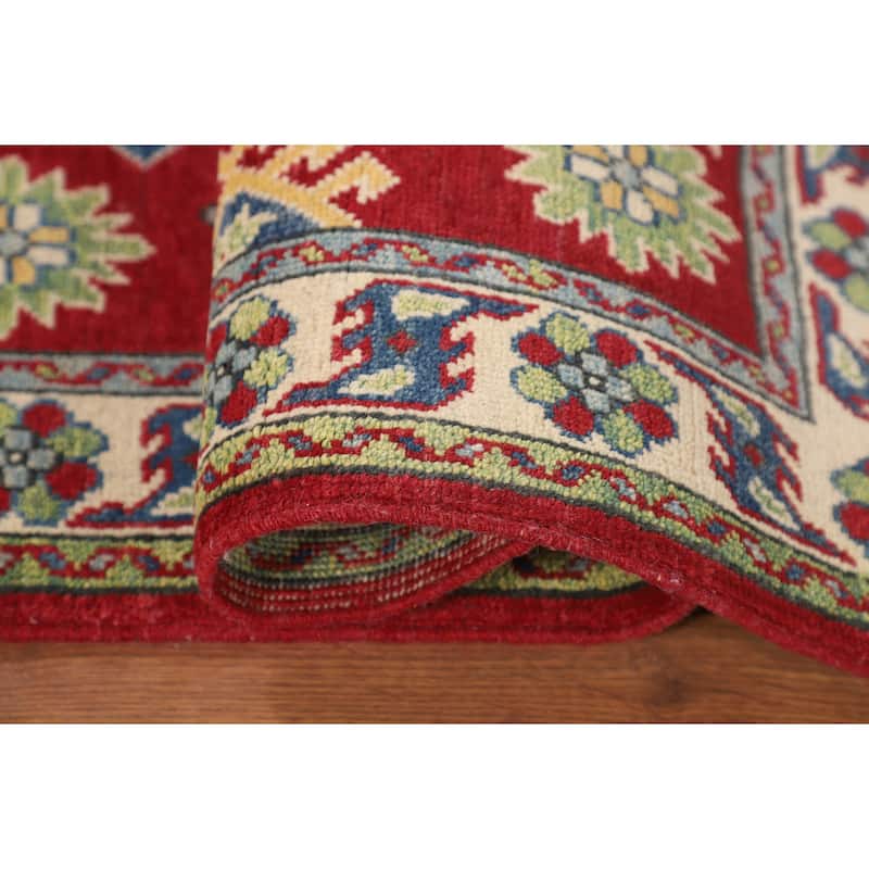 Traditional Red Kazak Oriental Accent Rug Handmade Wool Carpet - 2'8" x 4'1"