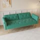 velvet nail head sofa bed with throw pillow and midfoot - Bed Bath ...