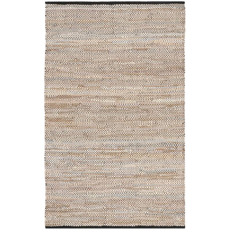 SAFAVIEH Handmade Vintage Boho Leather Anissa Modern Stripe Leather - 2' x 3' - Beige