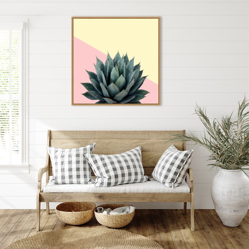 Agave 04 by Amini54 Framed Canvas Wall Art Print - Sylvie Natural