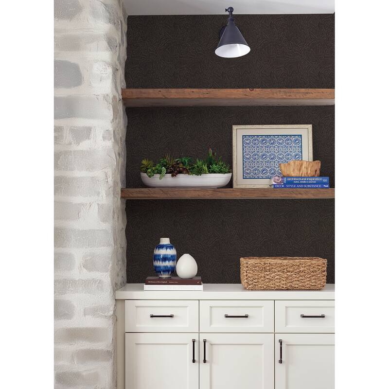 A-Street Prints Hollenback Black Dotted Abstract Wallpaper