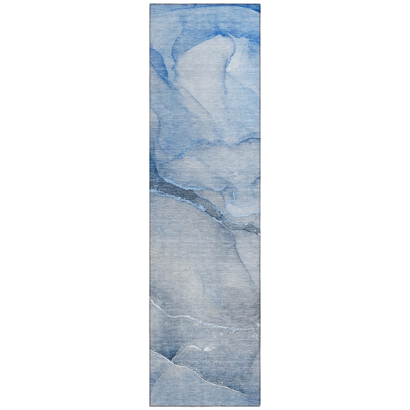 Machine Washable Indoor/ Outdoor Watercolor Chantille Rug