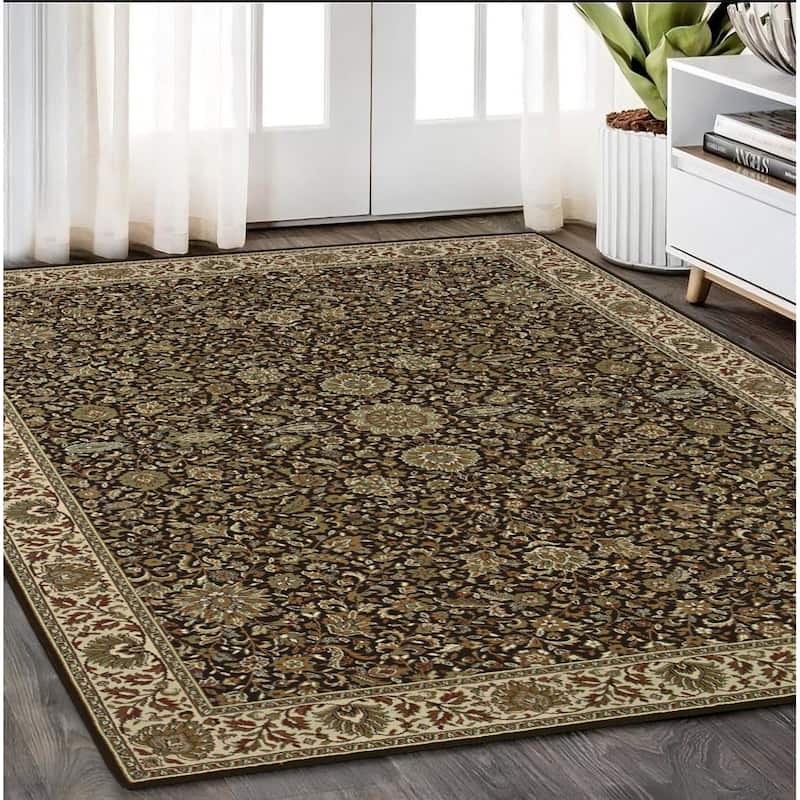 HomeRoots Oriental Traditional Runner Area Rug - 92.52 in. x 62.99 in.  x 0.43 in.