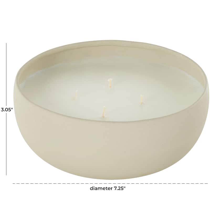 Metal Scented Textured 34oz 4 Wick Decorative Candle with White Wax - Beige, Black or Cream - Roche River Decor