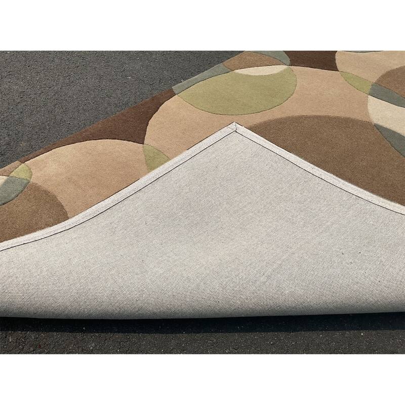 HERAT ORIENTAL Handmade Tibetan Modern Circles Wool Rug (4x6)(5x8)(8x10)