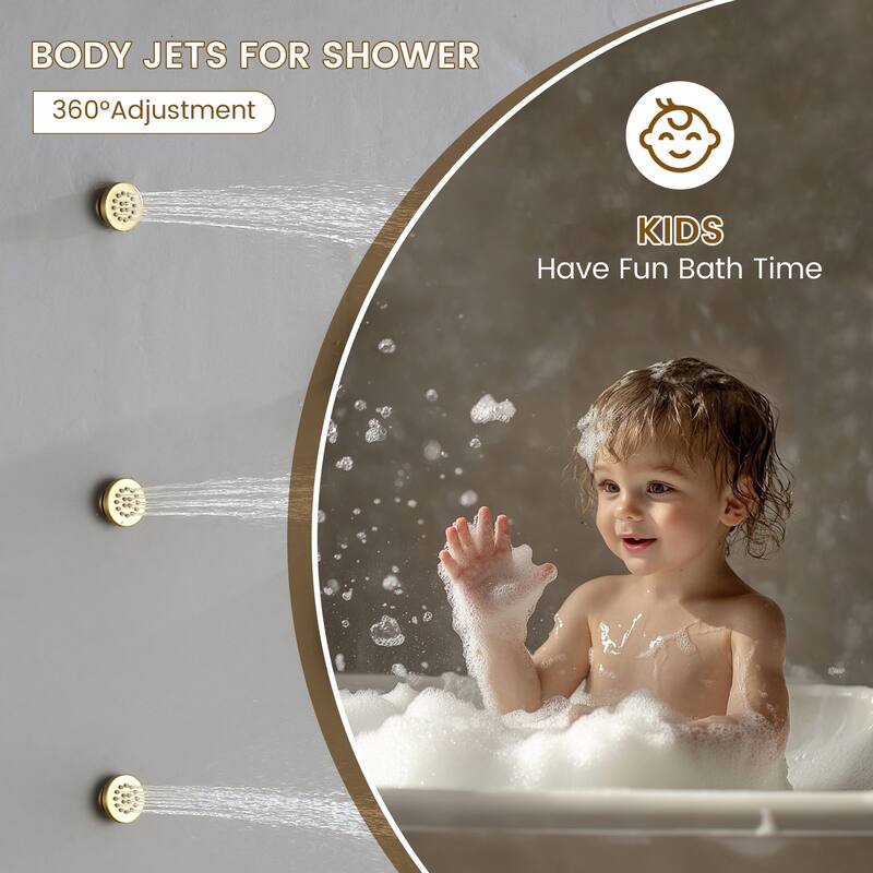 3-Spray Pressure Balanced 10 in. Wall Mount Fixed and Handheld Dual Shower Head 2.5 GPM with Adjustable Slide Bar and 3-Body Jet