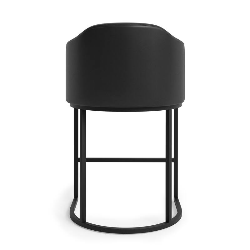 26.in Modern Set of 4 Barstool Fabric/Leather Upholstered Counter Height Stool with Metal Frame for Kitchen Island