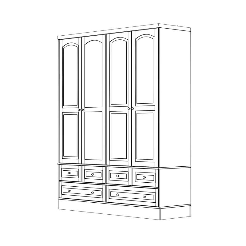 Modular Majesty Double Wardrobe Mirror-Front Storage Closet Armoires