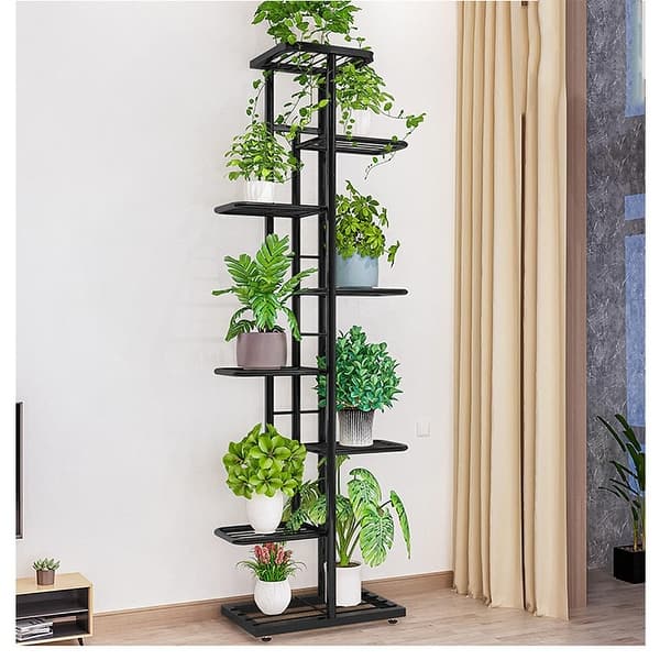 8 Tier Metal Plant Stand, Display Shelf for Garden Patio Lawn Balcony - 8 Tier