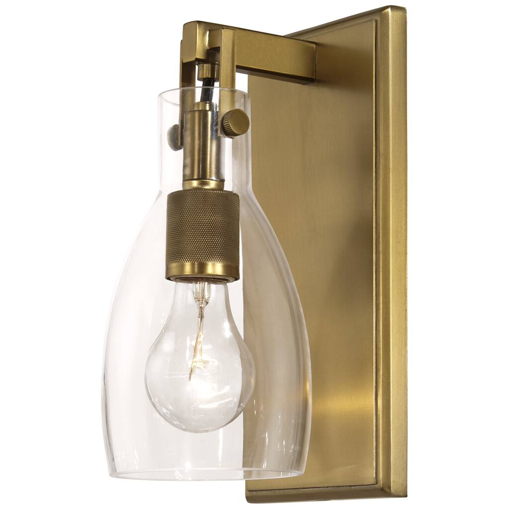 Lavery Tiberia Soft Brass & Clear Glass 1 Light Bath Bar