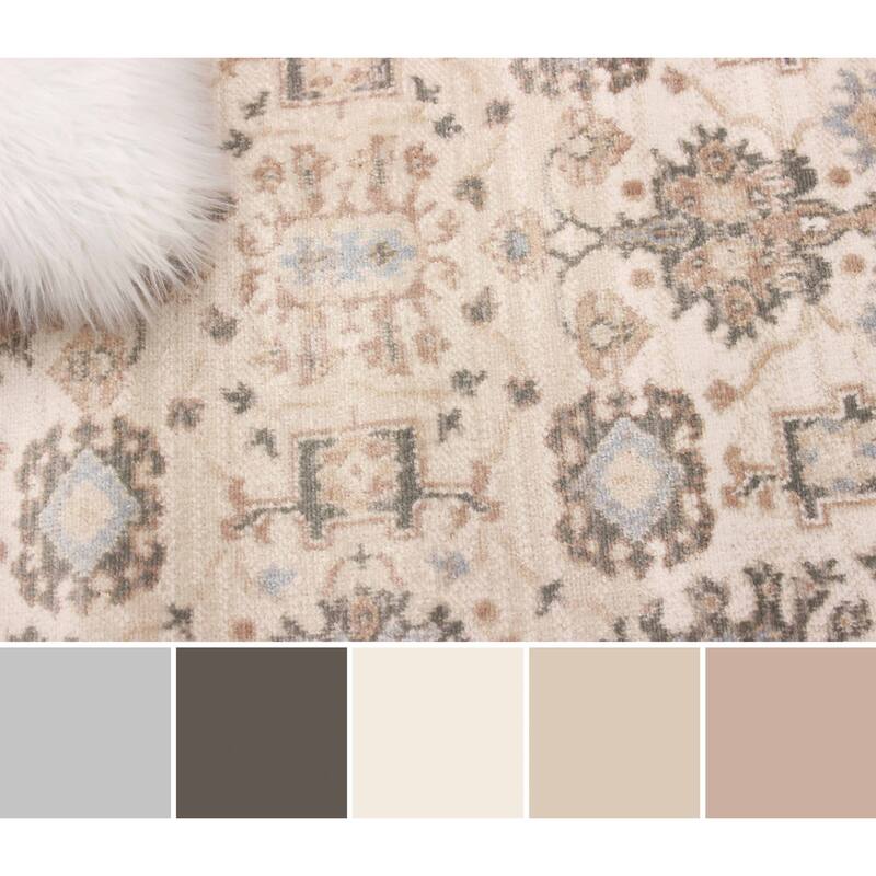 ECARPETGALLERY Machine Woven Gloria Ivory Area Rug