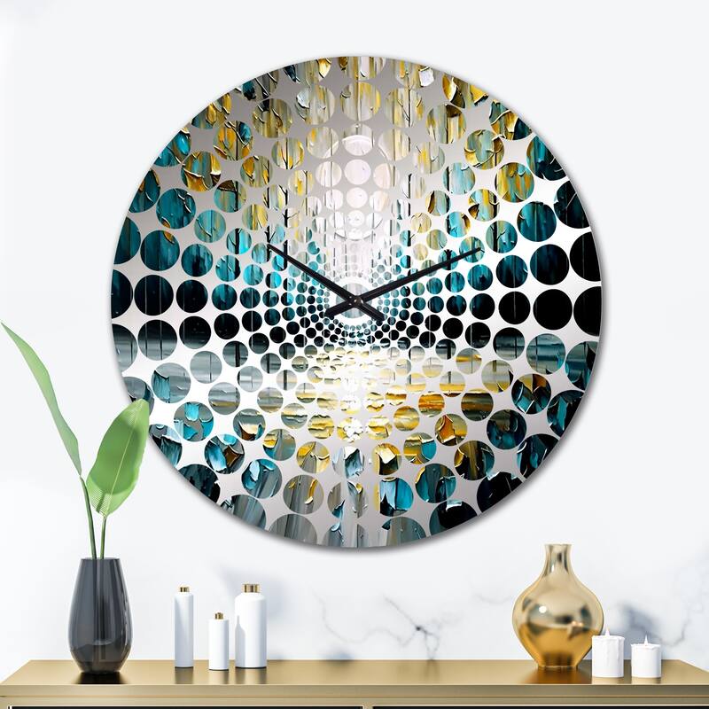 Designart "Abstract Nature Trees Painting II" Black Other Abstract Clocks Modern Wall Clocks For Living Room Décor - 29 In. Wide x 29 In. High