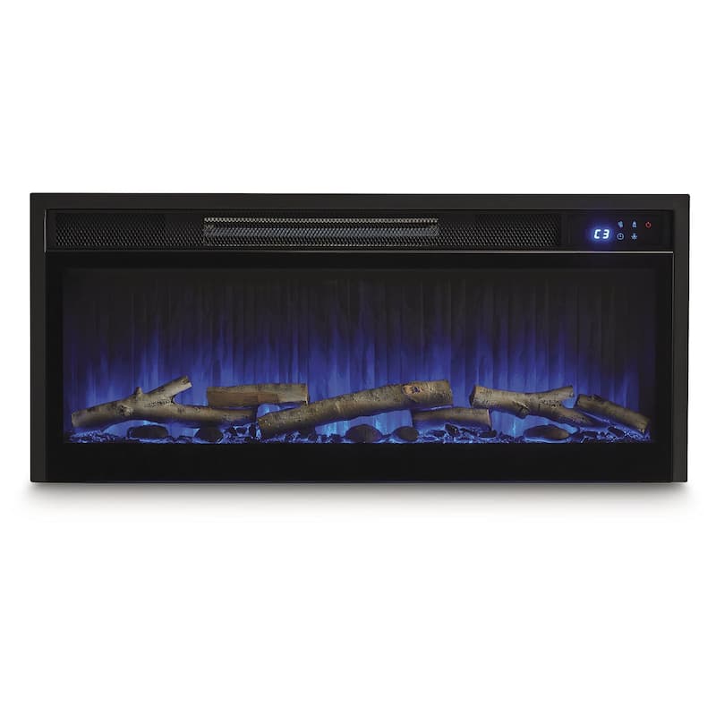 Signature Design by Ashley Entertainment Accessories Black Fireplace Insert - 34"W x 6"D x 15"H