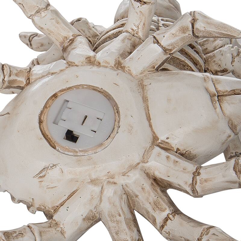 Transpac Resin 7.25 in. Off-White Halloween Skeleton Spiders Set of 2